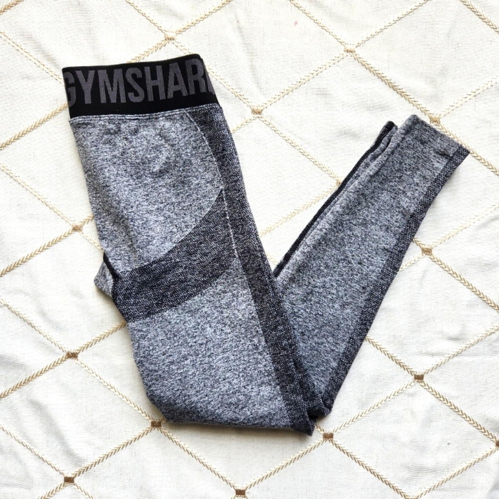 Gymshark Seamless High Waisted Leggings Black White Geometric S
